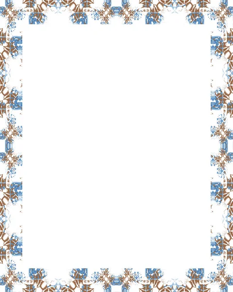 Quadro branco com bordas decoradas — Fotografia de Stock