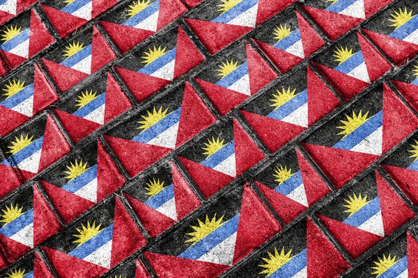 Antigua y Barbuda Flagge Urban Grunge Muster — Stockfoto