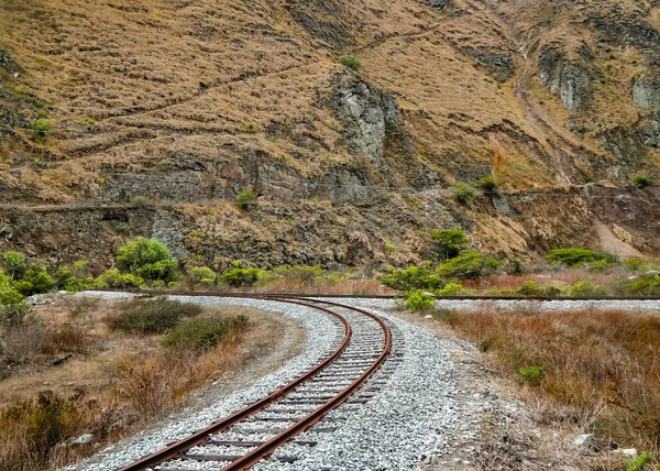 Empty Railway Andean Scene Alausi Ecuador — Stock Photo, Image