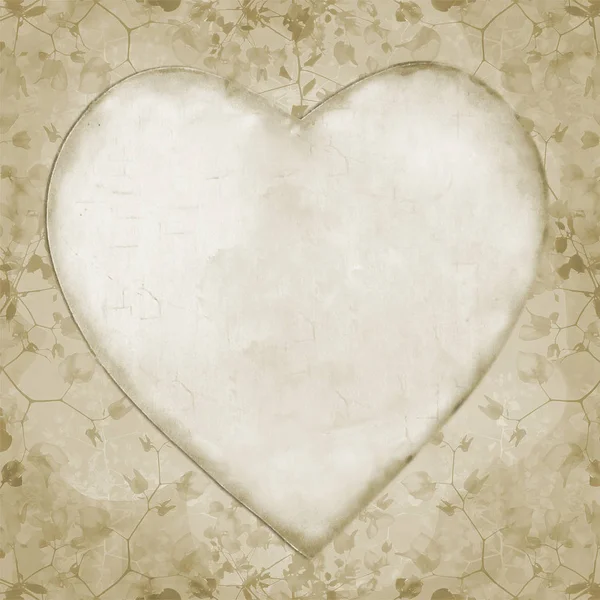 Cornice a forma di cuore con bordi floreali — Foto Stock