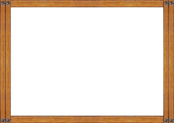 White Frame with Wooden Borders — Stock Photo, Image