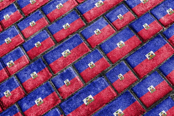 Haiti Bandiera Urban Grunge Pattern — Foto Stock