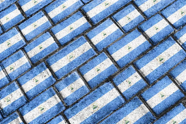 Nicaragua vlag stedelijke Grunge patroon — Stockfoto