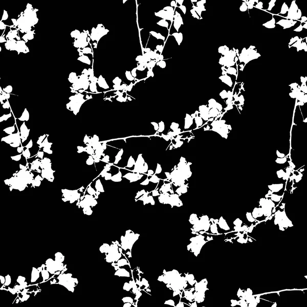 Modèle de collage floral noir et blanc — Photo