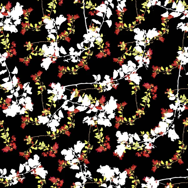シノワズリ花のコラージュ パターン — ストック写真