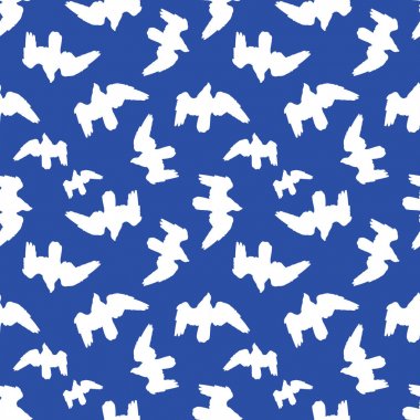 Kuşlar Dikişsiz desen tasarım siluet