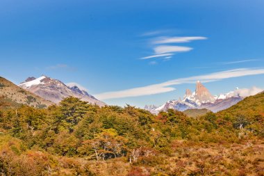 Fitz Roy dağ uzak görünümü, Aisen Şili