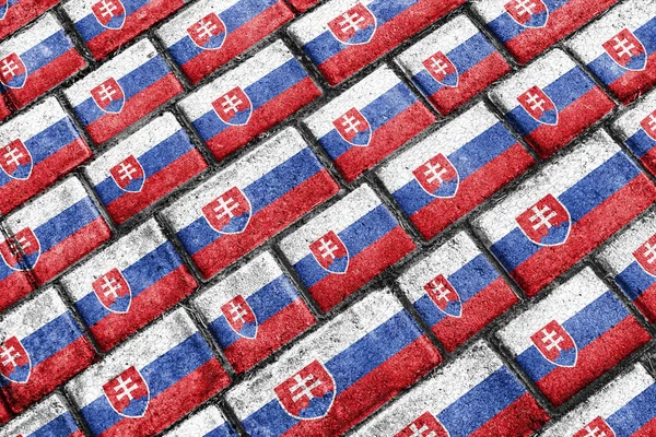 Slowakije vlag stedelijke Grunge patroon — Stockfoto