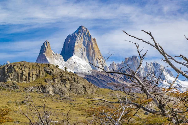 Fitz roy und poincenot berge, patagonien - argentinien — Stockfoto