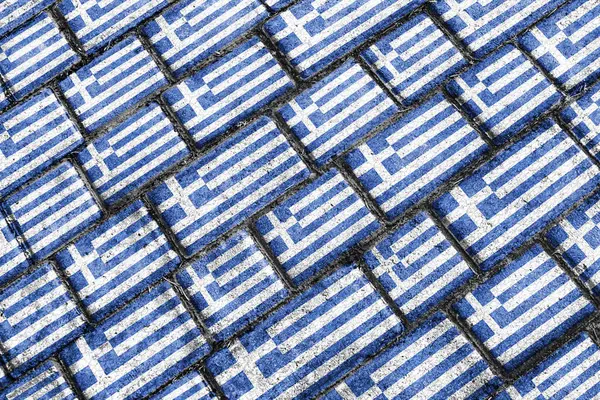 Griekenland vlag stedelijke Grunge patroon — Stockfoto