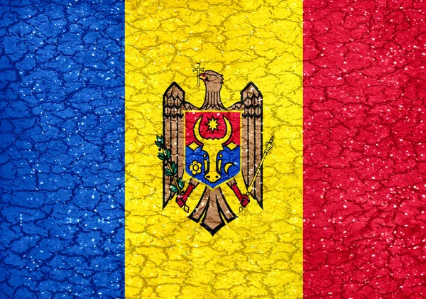 Moldova Grunge Style National Flag — Stock Photo, Image