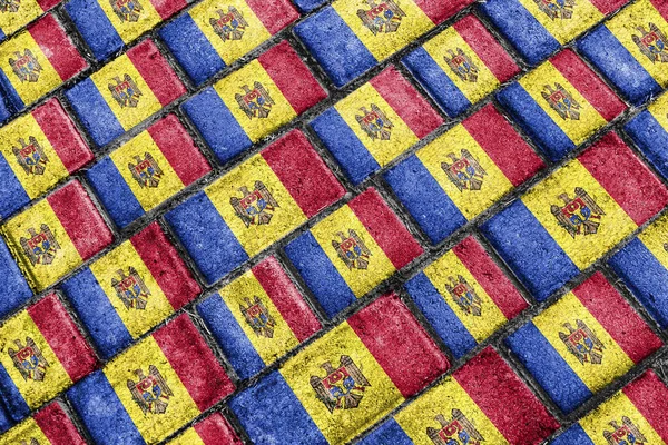 Moldova Flag Urban Grunge Pattern — Stock Photo, Image