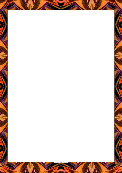 Biała ramka z zdobione plemiennych granic — Zdjęcie stockowe