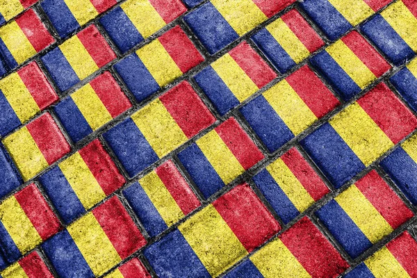 루마니아 깃발 도시 그런 지 패턴 — 스톡 사진