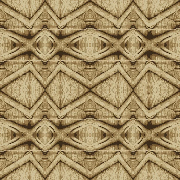 Wooden Carved Ornate Ethnic Seamless Pattern Design — Stock Photo, Image