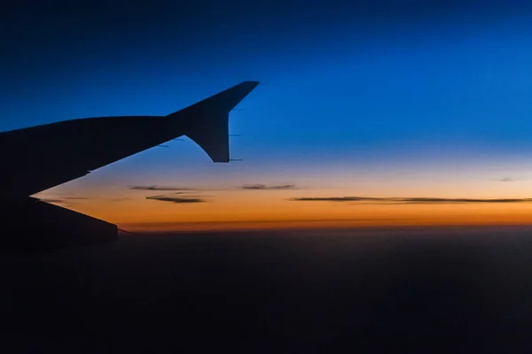 Sunset Sky Scene from Window Plane — Stock Photo, Image