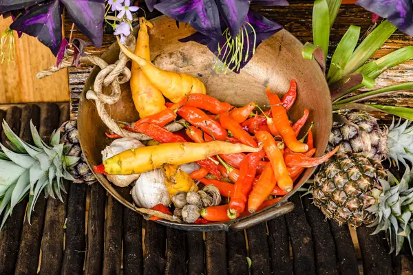 Meyve ve sebze yüksek açılı görünüş