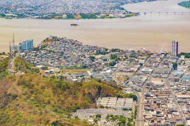 Pencere uçaktan Guayaquil sahil havadan görünümü