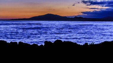 Gün batımı sahne, Galapagos, Ekvador manzara