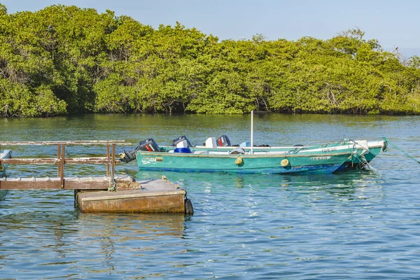 Små passagerarbåtar på Isabela Island, Galapagos, Ecuador — Stockfoto