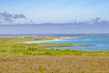 Isabela Adası havadan görünümü, Galapagos, Ecuador