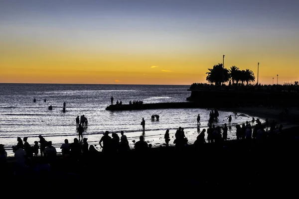 Escena del atardecer en la playa, Montevideo, Uruguay —  Fotos de Stock