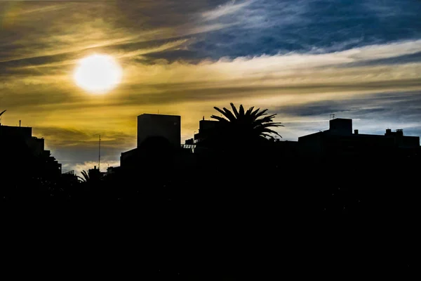 Montevideo Skyline Sunset Cena — Fotografia de Stock