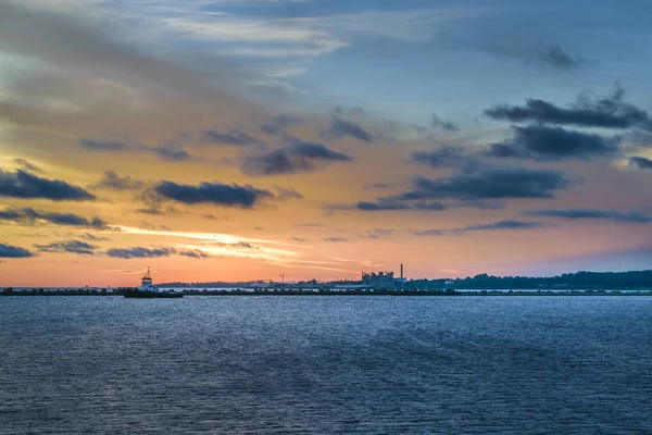 Montevideo Bay at Sunset Time — Stock Photo, Image