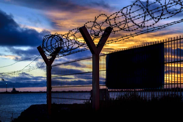 Montevideo Bay op zonsondergang tijd — Stockfoto