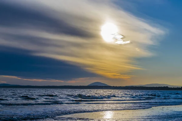 Praia de Punta Ballena ao pôr-do-sol, Uruguai — Fotografia de Stock