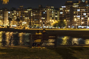 Montevideo Cityscape gece çekimi