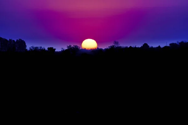 Scena del tramonto in campagna — Foto Stock