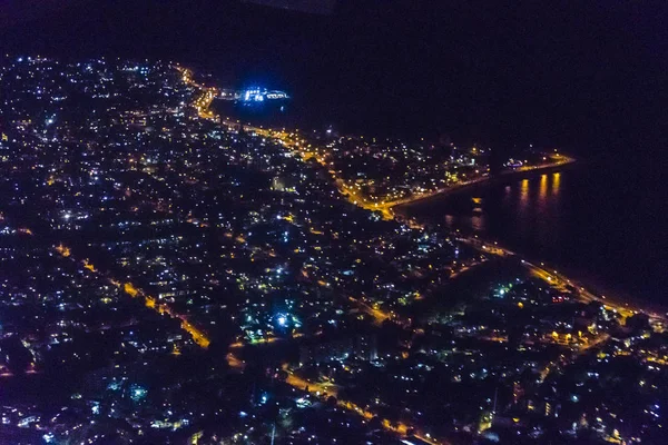 공중 보기 밤 장면, 몬테비데오, 우루과이 — 스톡 사진