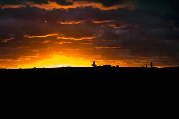 Prato Tramonto Paesaggio Scena, Uruguay — Foto Stock