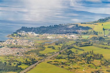 Llanquihue Gölü havadan görünümü, Şili