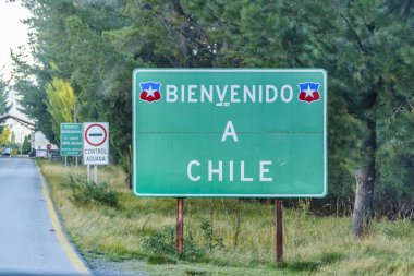 Otoban tabelasını, Patagonia, Şili