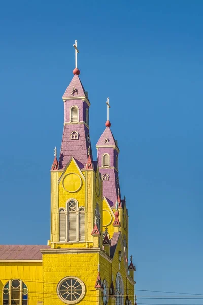 Houten-katholieke kerk, Chiloe eiland, Chili — Stockfoto