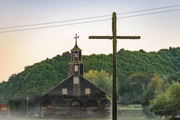 Iglesia de Quinchao, Isla de Chiloé, Chile — Foto de Stock