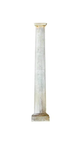 Stare drewniane kolumny na białym tle Zdjęcie — Zdjęcie stockowe
