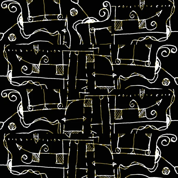 Tribal symbolen Motif naadloze patroon — Stockfoto