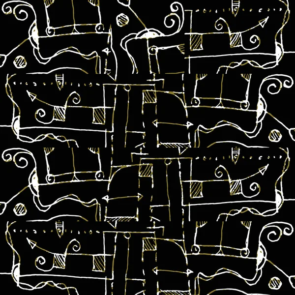 Tribal Symbols Motif Seamless Pattern — Stock Photo, Image