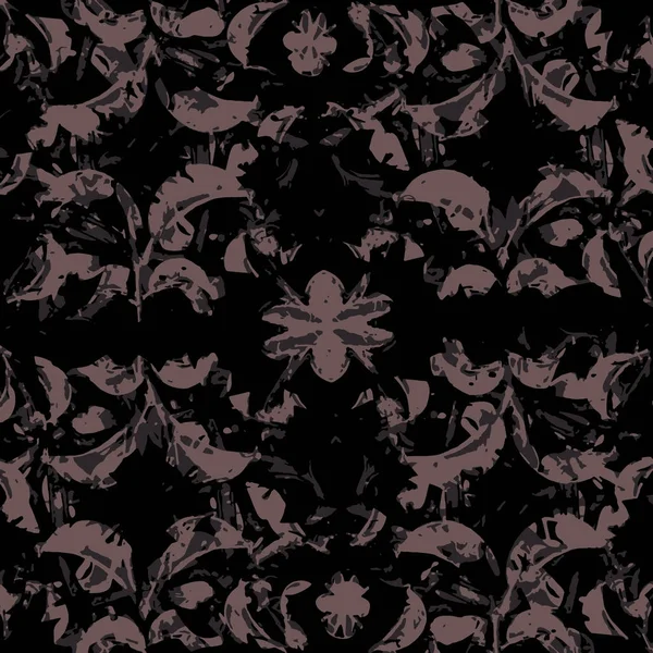 Ciemny Natura Kolaż Seamless Pattern — Zdjęcie stockowe