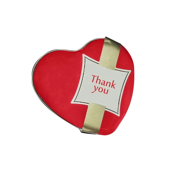 Corazón en forma de caja de regalo con tanque mensaje — Foto de Stock