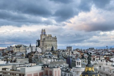 Havadan görünümü Madrid Cityscape