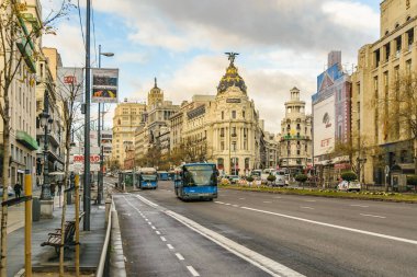 Gran via street, madrid, İspanya