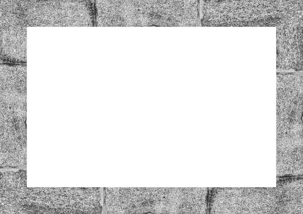 Witte landschap Frame met stenen randen — Stockfoto