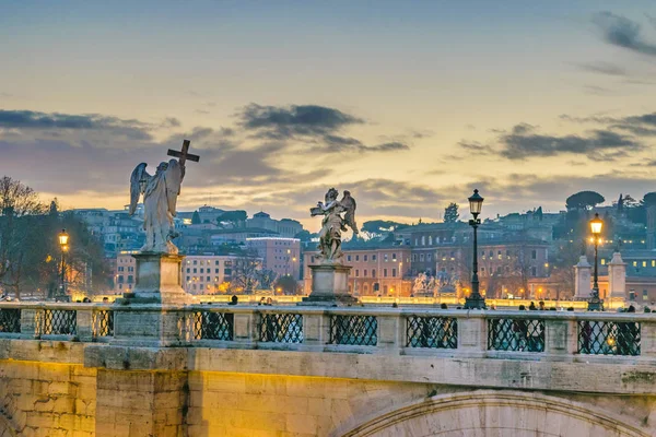 Jembatan Saint Angelo, Roma, Italia — Stok Foto