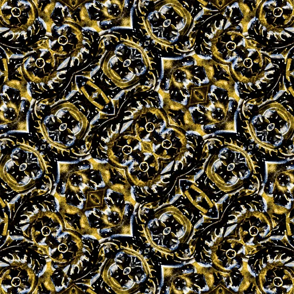 Dark Ethnic Carved Seamless Geometric Pattern — Stock Photo, Image
