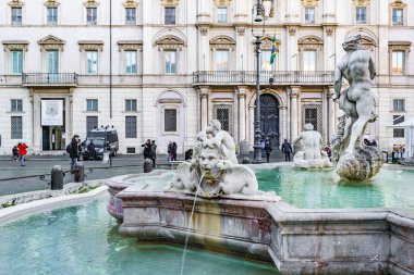 Neptün Çeşmesi, Piazza Navona, Roma, İtalya