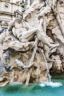 Fontana dei quattro fiumi, piazza navona, Roma, İtalya